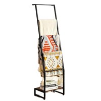 Porte-serviettes et support de rangement multi-usages à 5 niveaux en métal, facile à assembler pour chambre, placard et organisation domestique