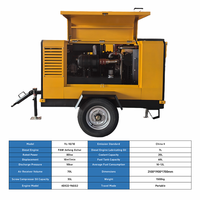 Compresseur d'air à vis portable diesel YiBang 80 kW 10 m³/min 10 bars 380 V Xichai 2 roues pour marteaux perforateurs de roche à percussion profonde
