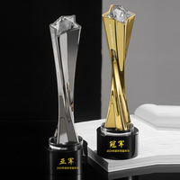 Trophée en métal cristallin personnalisable, récompense créative pour les employés excellents et les équipes, trophée or, argent, cuivre
