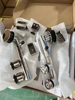 Kits de Puertas Corredizas de Vidrio para Baño, Sistema de Ruedas de Acero Inoxidable para Puertas Corredizas
