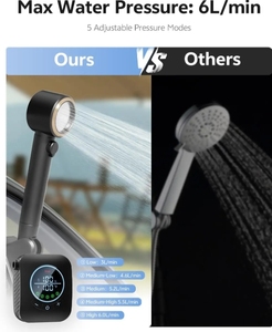 Pompe de douche portable, douche extérieure pour le camping, la randonnée, les voyages, le lavage - Product Image 6