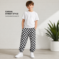 Pantalon de jogging à carreaux personnalisé pour enfants, 100 % coton, doux, respirant, taille élastique, garçons et filles, OEM, faible MOQ, boutique