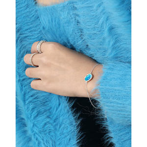 HSL1822 Pulsera de resina azul turquesa Pulsera ajustable de plata esterlina Pulsera colgante Ocean <span class=keywords><strong>Drems</strong></span> para mujer - Product Image 4