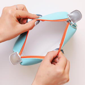 Taşınabilir su geçirmez Pu deri fermuar kapatma makyaj çantası kılıfı seyahat makyaj çantası organizatör - Product Image 5