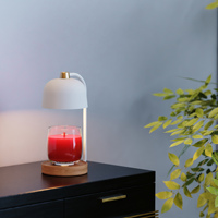 Lampe de table électrique avec minuterie et variateur d'intensité, design breveté, lampe de nuit aromathérapie de luxe en bois, chauffe-bougie
