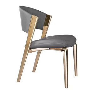 Ensemble <span class=keywords><strong>de</strong></span> <span class=keywords><strong>6</strong></span> <span class=keywords><strong>chaises</strong></span> <span class=keywords><strong>de</strong></span> salle à manger JP Luxury <span class=keywords><strong>en</strong></span> velours capitonné et cuir, design moderne avec pieds <span class=keywords><strong>en</strong></span> acier inoxydable - Product Image 4