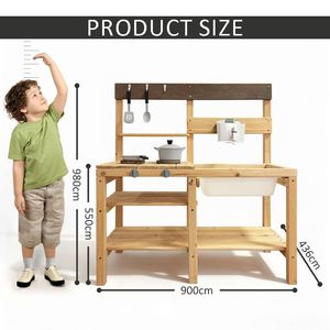 Ensemble de jouets de maison de jeu préscolaire écologique en bois, <span class=keywords><strong>cuisine</strong></span> de terre cuite d'extérieur, simule une <span class=keywords><strong>cuisine</strong></span> de jeu pour enfants, jeu de rôle - Product Image 2