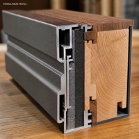 Puerta Interior de Madera Revestida de Aluminio, Núcleo de Madera Sólida, Doble Acristalamiento, Impermeable e Insonorizada, para Dormitorio, Villa u Hotel