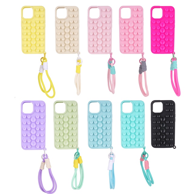 Factory Mobile Phone Accessories Silicone Shockproof Phone Case with Bracelet Back Cover for iphone 16 15 Fundas Para Celulares