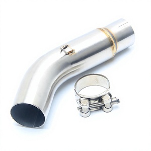 Adaptateur coudé en acier inoxydable 51 mm pour section intermédiaire de tuyau d'échappement de moto Suzuki Gsr750 avec collier de serrage inclus - Product Image 2