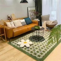 Tapis écologique imperméable antidérapant en polypropylène 100% avec envers en latex, à poils moyens et épaisseur moyenne, pour chambre et salon