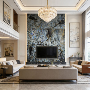 Losa de Granito Azul <span class=keywords><strong>Labrador</strong></span> Importado de Primera Calidad, Pulido, de 20 mm, para Pared Decorativa de Sala de Estar en Villas de Lujo - Product Image 6