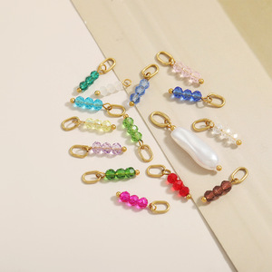Breloques en perles facettées colorées |   Pendentif en acier inoxydable plaqué or 18K PVD pour bracelets, colliers et boucles d'oreilles |   Imperméable - Product Image 3