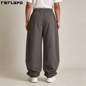 Pantalones de nailon personalizados, de peso ligero y resistente al agua, de pierna ancha, holgados, estilo Techwear, venta al por mayor a granel - Product Image 5