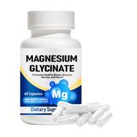 Capsules de glycinate de magnésium pour femmes, soutient la force osseuse, la relaxation musculaire et la santé cardiaque, complément nutritionnel pour le bien-être