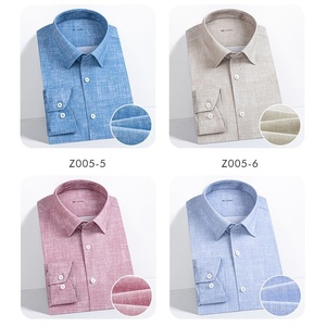 <span class=keywords><strong>Chemise</strong></span> Homme Personnalisable 2026 Nouvelle Collection en <span class=keywords><strong>Lin</strong></span> et Coton Supima Couleurs Années 60 Sans <span class=keywords><strong>Repassage</strong></span> Haute Élasticité Idéale pour le Travail et les Trajets Quotidien Vente en Gros - Product Image 4