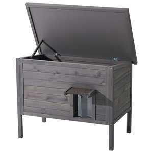Maison pour chat en bois résistante aux intempéries pour l'extérieur, 27 pouces, vente en gros - Product Image 2