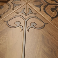 Parquet en bois de noyer incrusté style Versailles, brun chaud, revêtement de sol décoratif pour villas et halls d'hôtels