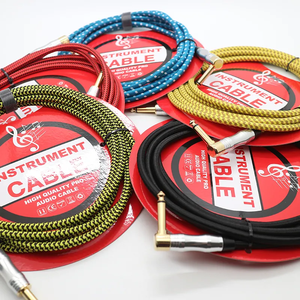 Pedal de efectos de guitarra de 6,35mm chapado en oro <span class=keywords><strong>Cable</strong></span> de alimentación Extensión de audio de bajo ruido trenzado externo multicolor para video de cuerdas - Product Image 6