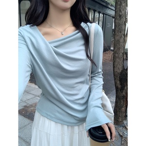 <span class=keywords><strong>Pull</strong></span> en maille à manches longues pour <span class=keywords><strong>femme</strong></span>, style japonais, <span class=keywords><strong>col</strong></span> droit, épaules dénudées, <span class=keywords><strong>col</strong></span> <span class=keywords><strong>bateau</strong></span>, froncé, automne-hiver - Product Image 5