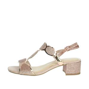 Marco Tozzi Women's Heeled Sandal 2-28231-44 <b>White</b> Gold Glitter Block <b>Heel</b> - Product Image 1