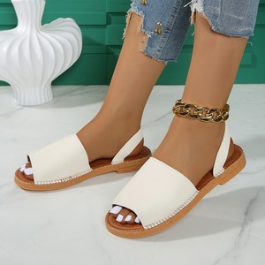 Nuovi <span class=keywords><strong>sandali</strong></span> romani piatti in tinta unita antiscivolo scarpe da <span class=keywords><strong>donna</strong></span> - Product Image 2