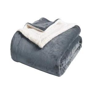 Bán Buôn Siêu Mềm Ấm Hai Lớp Nặng Sang Trọng Polyester Rắn Dệt Kim Dày Flannel Lông Cừu Sherpa Ném Chăn Mùa Đông - Product Image 1