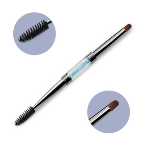 Pinceau à ongles double embout en poils synthétiques, manche en plastique, pinceau incliné plat pour la peinture au gel et la manucure - Product Image 4