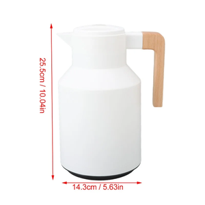 Jarra de café de 1000ml con mango de madera, doble pared, retención de calor al vacío, jarra térmica para café, jugos, té, color gris - Product Image 5