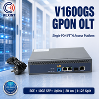 Terminal de ligne optique GPON OLT Kexint V1600GS à port unique 1U avec 2GE RJ45 et 10GE SFP+ Uplink pour FTTH FTTx