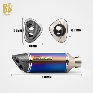 RS Tubo de Escape de Fibra de Carbono para Motocicleta con Salida Doble para Modelos <span class=keywords><strong>CBR</strong></span> 500 800NK T 700 752S <span class=keywords><strong>500F</strong></span> - Product Image 6