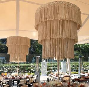 Thủ công sợi tự nhiên Tassel Chandelier Art Deco <span class=keywords><strong>macrame</strong></span> Scandinavian trang trí nội thất cho đám cưới ngoài trời sinh nhật & Bali Top treo - Product Image 5
