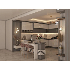 Gabinetes de Cocina Modernos Completos en Blanco Laminado de Alta Gama con Acabado de Lujo Estilo Cocina Italiana, Empaque Plano - Product Image 3
