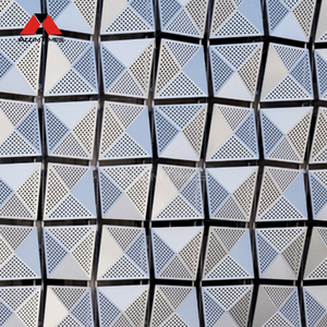 Panneaux de façade en aluminium décoratifs de conception perforée 3D moderne revêtement extérieur imperméable de mur rideau <span class=keywords><strong>pour</strong></span> des applications de centre commercial - Product Image 3