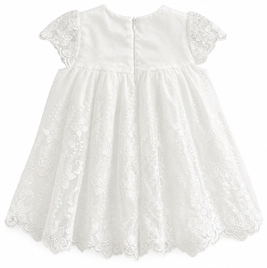 Robe élégante pour bébé fille, brodée de fleurs, légère, avec une silhouette volumineuse, pour les occasions spéciales - Product Image 1