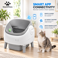 Bac à litière autonettoyant CE RoHS FCC pour maisons multi-chats, contrôle par application, surveillance intelligente, 76L, conception semi-ouverte, vente en gros usine
