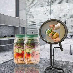 Congelatore per lavastoviglie a microonde con vasetto per insalata in plastica a prova di perdite con vasetto di vetro lato aperto per la preparazione dei pasti - Product Image 3