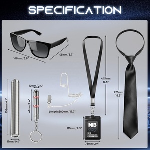 Disfraz de <span class=keywords><strong>Agente</strong></span> Secreto SOLPOP para Fiestas, Accesorios de Servicio Secreto, Disfraz de Espía Negro para Halloween, para Hombres y Mujeres - Product Image 2