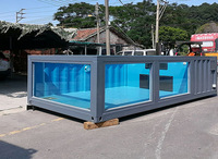 Piscine préfabriquée en conteneur maritime de 40 pieds avec terrasse pour adultes, en acier sur mesure