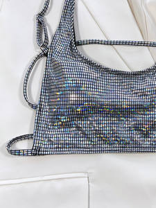 Maduro señora 2022 nueva tela brillante plata Split playa traje mujer Bikini trajes de baño - Product Image 6