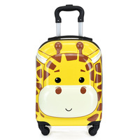 Caja de equipaje pequeña personalizada para niños 2024, superventas, caja de equipaje para niños con estampado de animales bonitos, maleta con carrito para niños