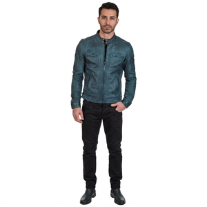 Customized Coated PU <b>Leather</b> Varsity <b>Jacket</b> with Hood Stand Collar Front Logo Breathable Vintage Style Linen Lining for <b>Men</b> - Product Image 1