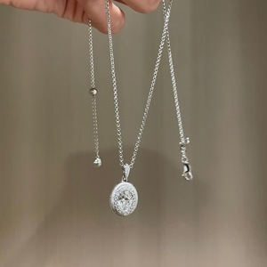 Wenchi S925 Pure Silver Sweetheart Double <b>Ring</b> New High-End Fulu Natural Gourd <b>Jade</b> Pendant Necklace for Women Made in China - Product Image 5