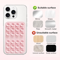 Support de téléphone à ventouse double face en silicone avec logo personnalisé, support de téléphone adhésif détachable mains libres pour selfies et vidéos