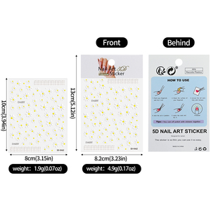 5D flor blanca Nail Art Sticker DIY autoadhesivo pequeño Daisy Slider <span class=keywords><strong>uñas</strong></span> calcomanías <span class=keywords><strong>uñas</strong></span> en relieve arte pegatinas decorativas - Product Image 6