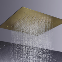 Ensemble de robinetterie de douche thermostatique à double poignée avec finition nickel brossé encastré et jet noir poli pour installation en salle de bain