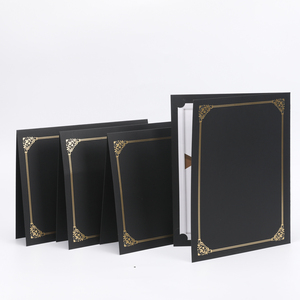 Copertine per <span class=keywords><strong>Documenti</strong></span> in Carta Nera A4 Stile Cartella con Bordo in Lamina Dorata per Porta Certificati di Better Office Products - Product Image 4