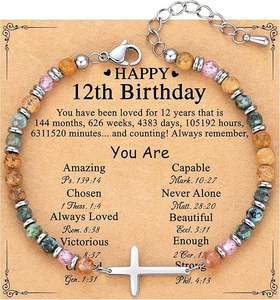 Nouveau Bracelet Perles Croix Plaqué Argent en Pierre Naturelle Tendance, Bijou Unisexe de Haute Qualité, Idéal Cadeau - Product Image 3