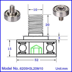 Roulement à billes à filetage externe 6205H3L20M10 avec tige filetée M10, diamètre extérieur 52 mm, roulement avec vis NTBG52-20 - Product Image 3