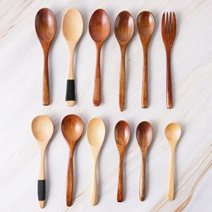 Wholesale Japanese-Style Minimalist Wooden Dining Nanmu Wood Twine <b>Small</b> Slurping Noodles Long-Handled <b>Spoon</b> - Product Image 1